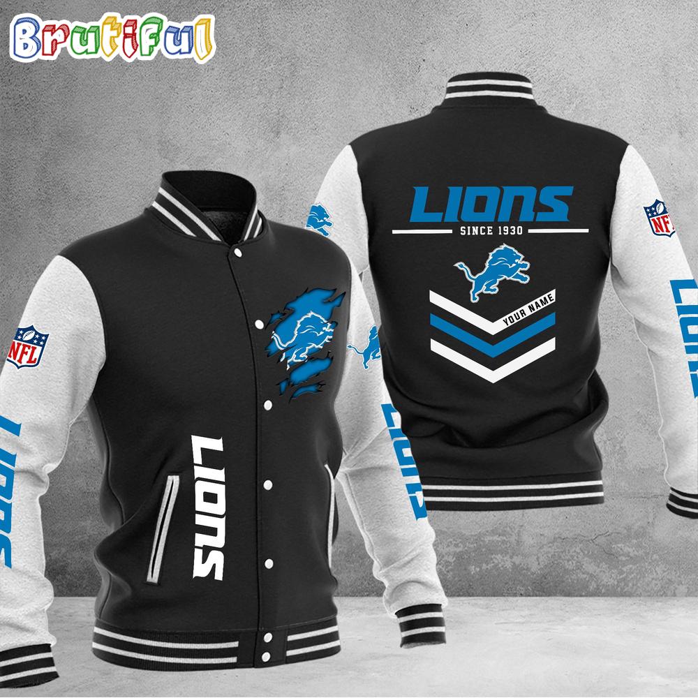 Sportswearmerch Detroit Lions NFL Personalized Baseball Jacket For Fan