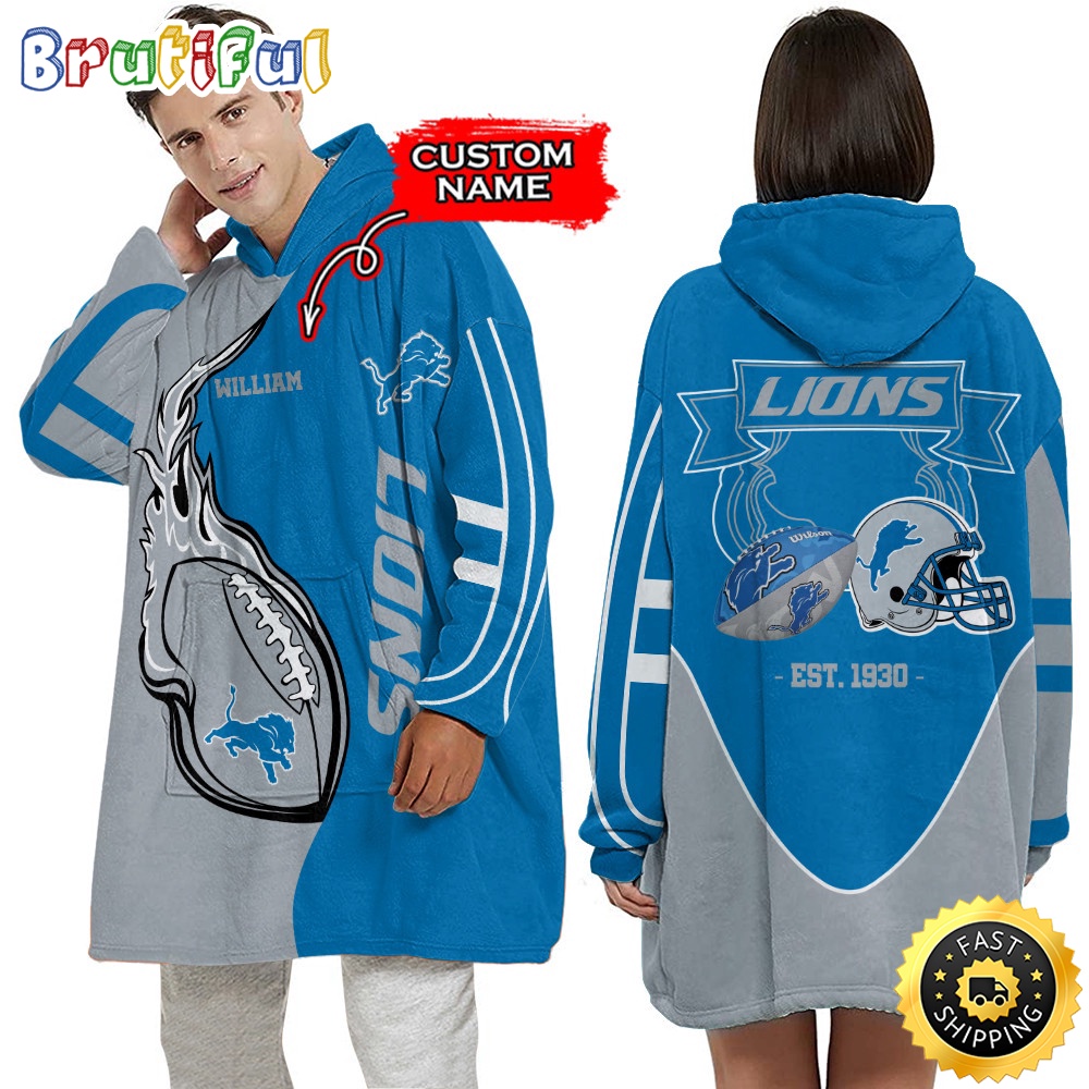Sportswearmerch Detroit Lions NFL Personalized Blaket Hoodie For Fan