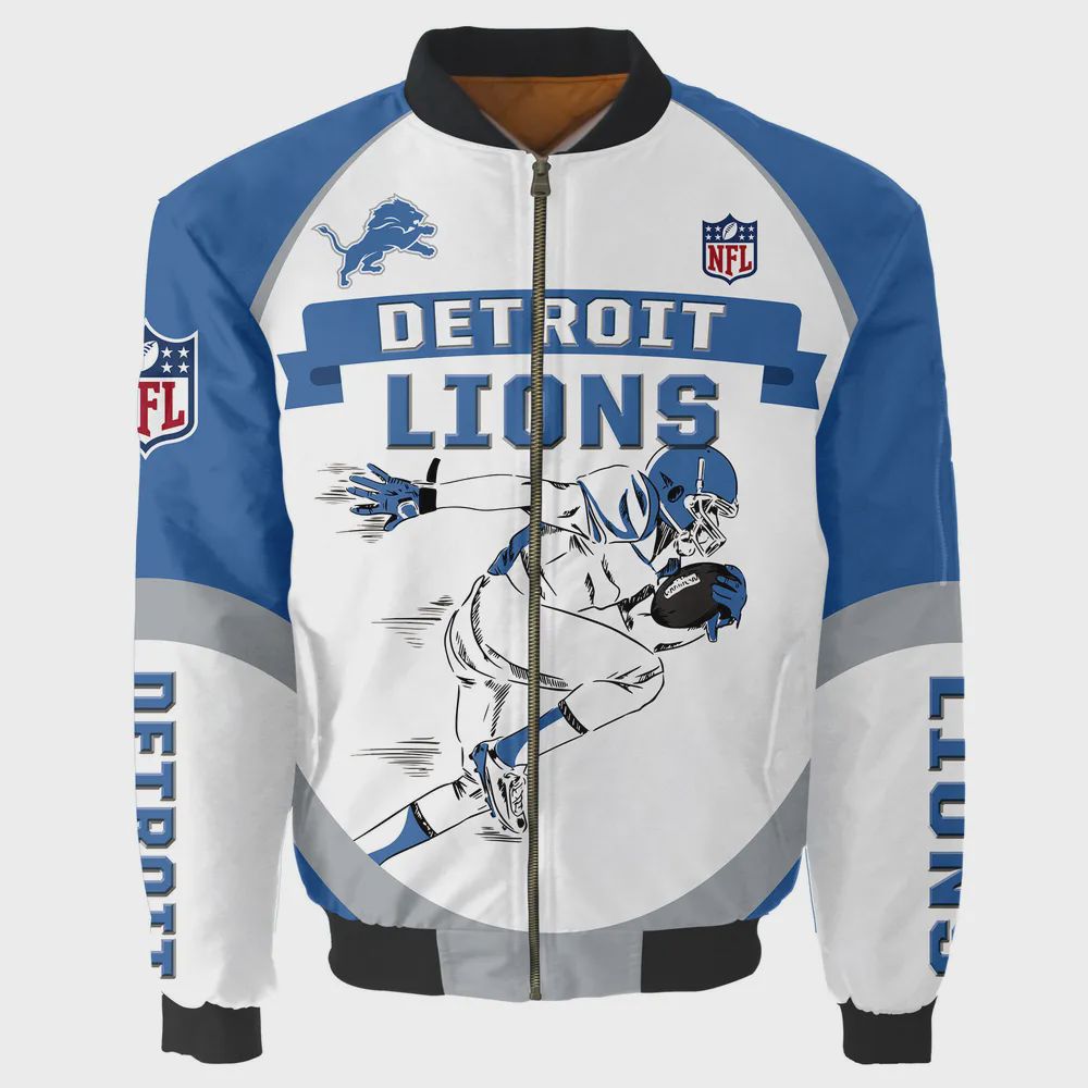 Sportswearmerch Detroit Lions NFL Personalized Bomber Jacket For Fan