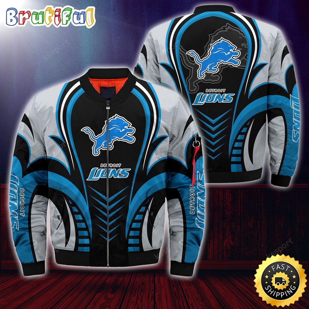Sportswearmerch Detroit Lions NFL Personalized Bomber Jacket For Fan