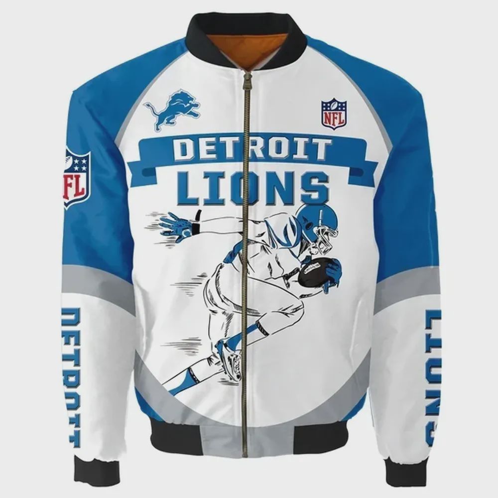 Sportswearmerch Detroit Lions NFL Personalized Bomber Jacket For Fan