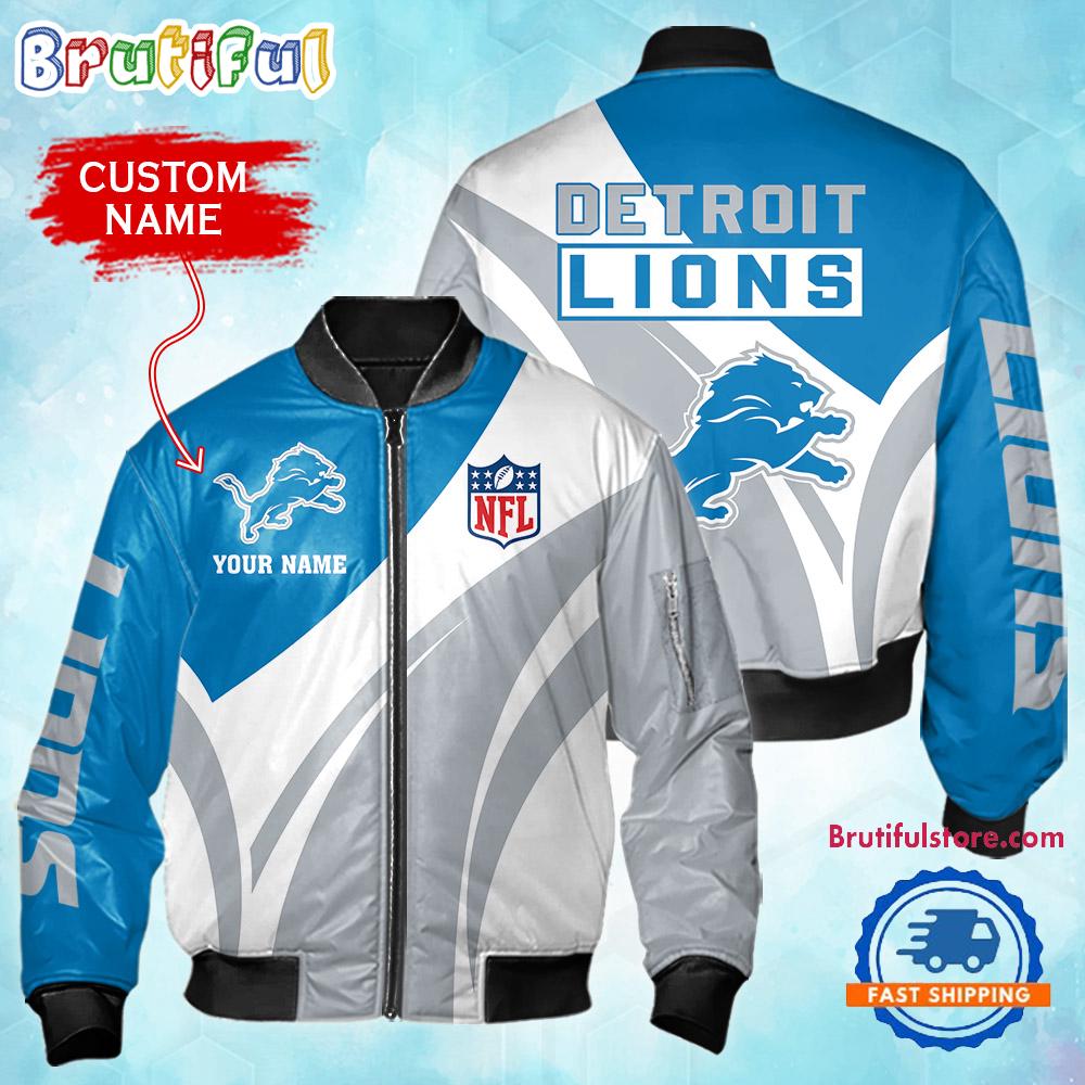 Sportswearmerch Detroit Lions NFL Personalized Bomber Jacket For Fan