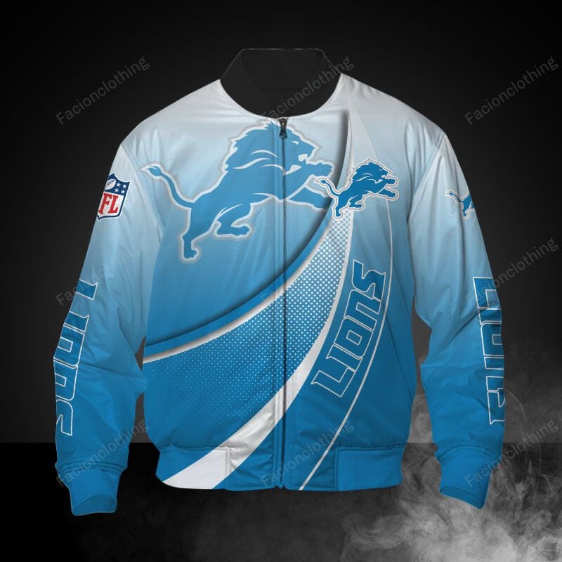 Sportswearmerch Detroit Lions NFL Personalized Bomber Jacket For Fan