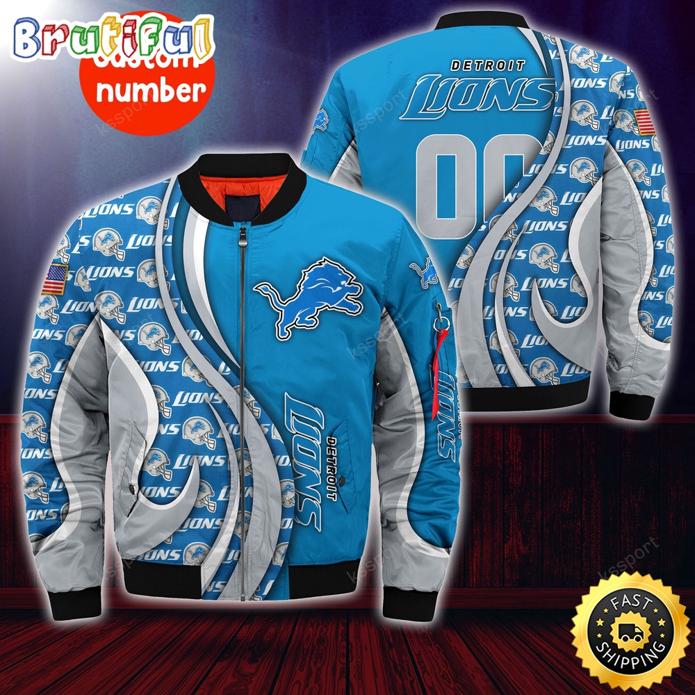 Sportswearmerch Detroit Lions NFL Personalized Bomber Jacket For Fan