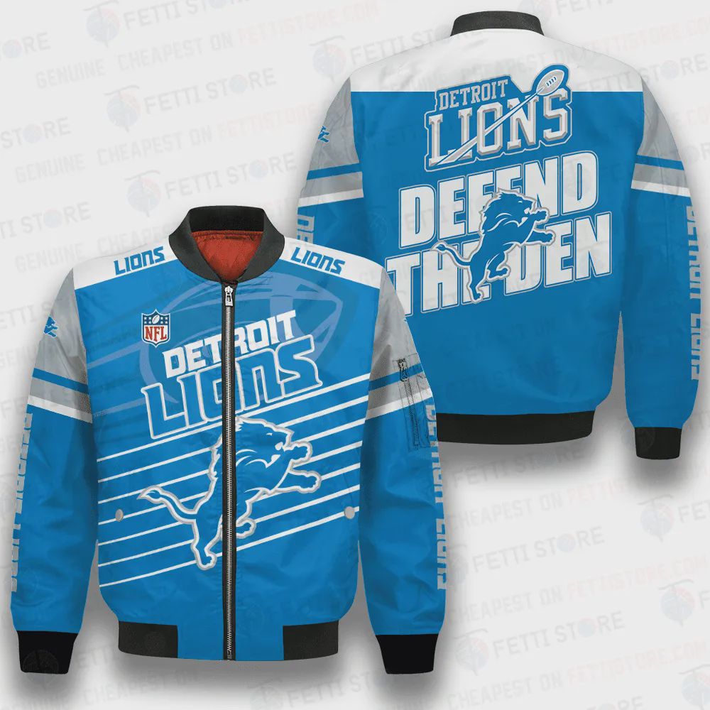 Sportswearmerch Detroit Lions NFL Personalized Bomber Jacket For Fan