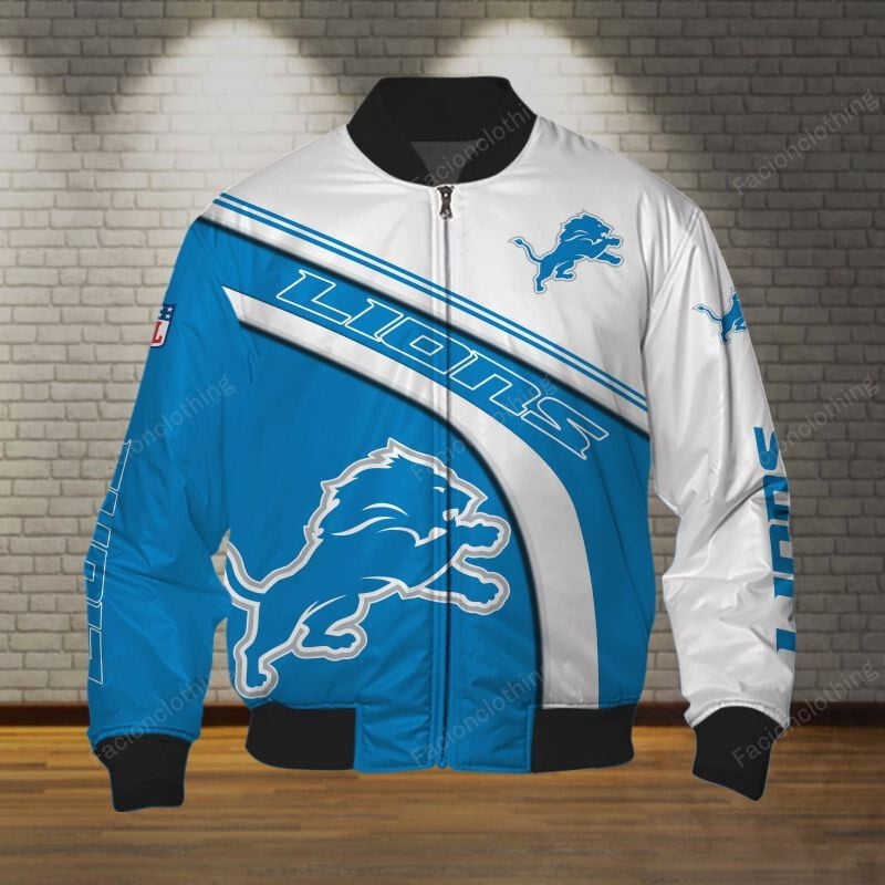 Sportswearmerch Detroit Lions NFL Personalized Bomber Jacket For Fan
