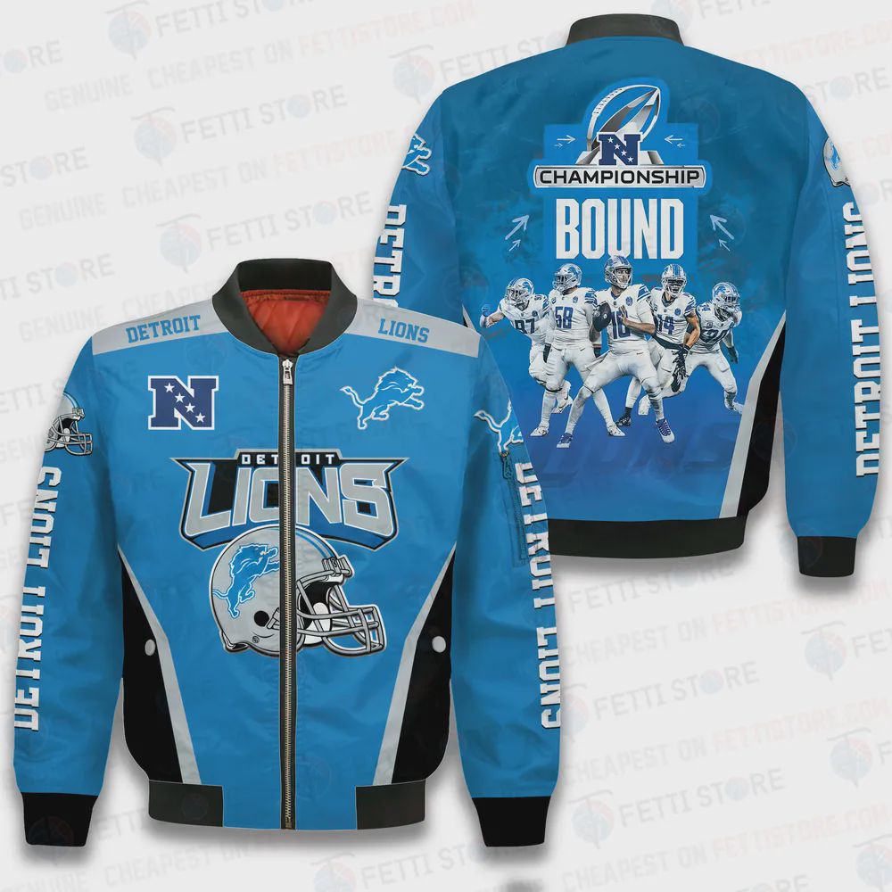 Sportswearmerch Detroit Lions NFL Personalized Bomber Jacket For Fan