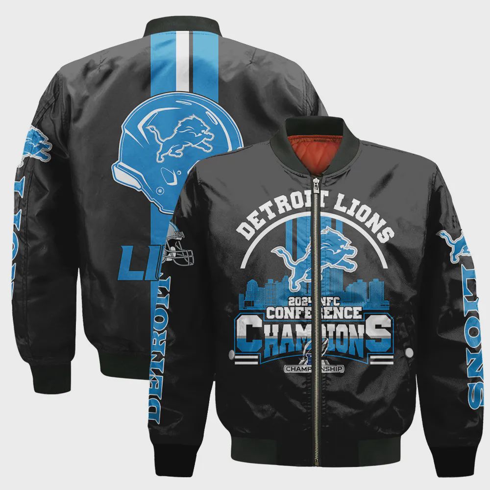 Sportswearmerch Detroit Lions NFL Personalized Bomber Jacket For Fan