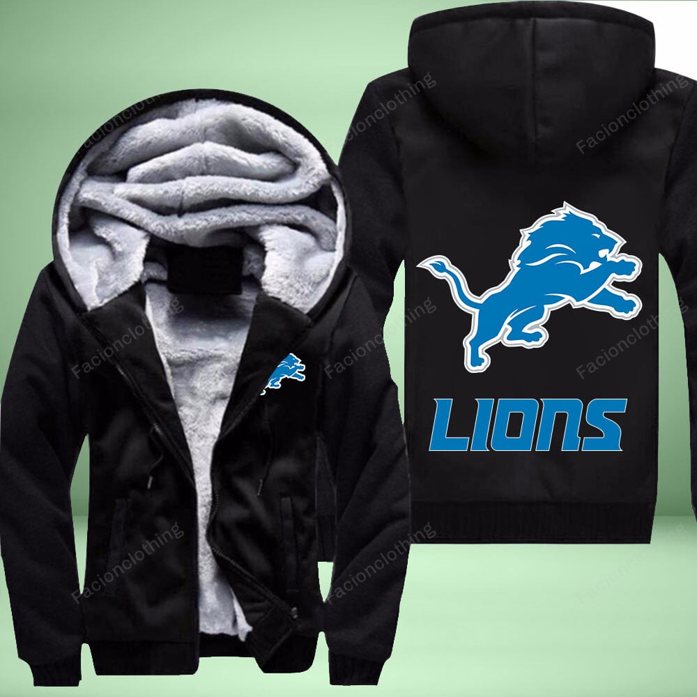 Sportswearmerch Detroit Lions NFL Personalized Fleece Zip Hoodie Jacket For Fan