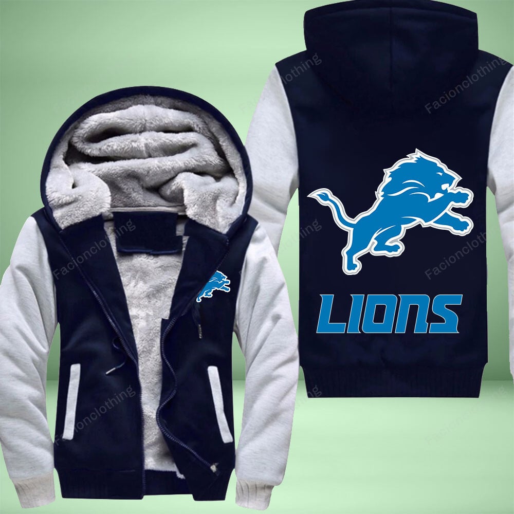 Sportswearmerch Detroit Lions NFL Personalized Fleece Zip Hoodie Jacket For Fan
