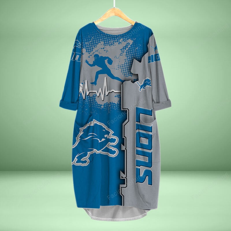 Sportswearmerch Detroit Lions NFL Personalized Pocket Dress For Fan
