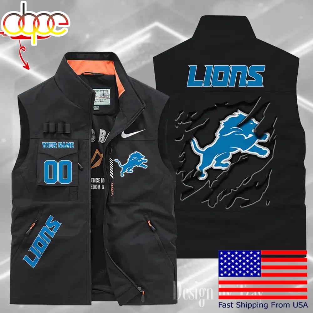 Sportswearmerch Detroit Lions NFL Personalized Pocket Vest For Fan