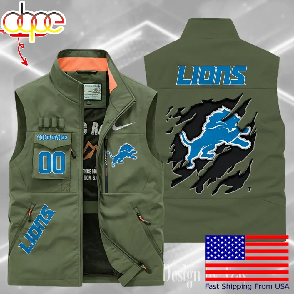 Sportswearmerch Detroit Lions NFL Personalized Pocket Vest For Fan