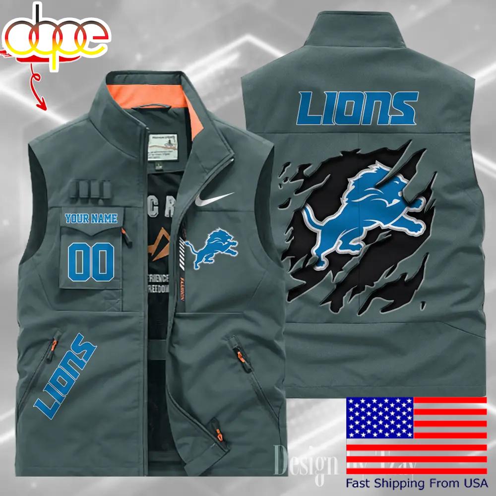 Sportswearmerch Detroit Lions NFL Personalized Pocket Vest For Fan