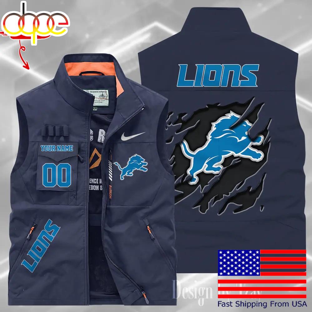 Sportswearmerch Detroit Lions NFL Personalized Pocket Vest For Fan
