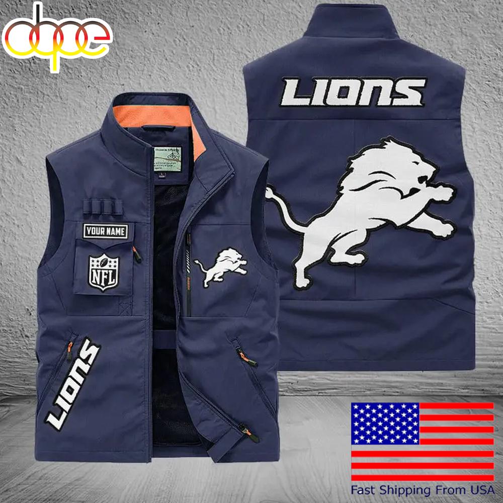 Sportswearmerch Detroit Lions NFL Personalized Pocket Vest For Fans For Fan
