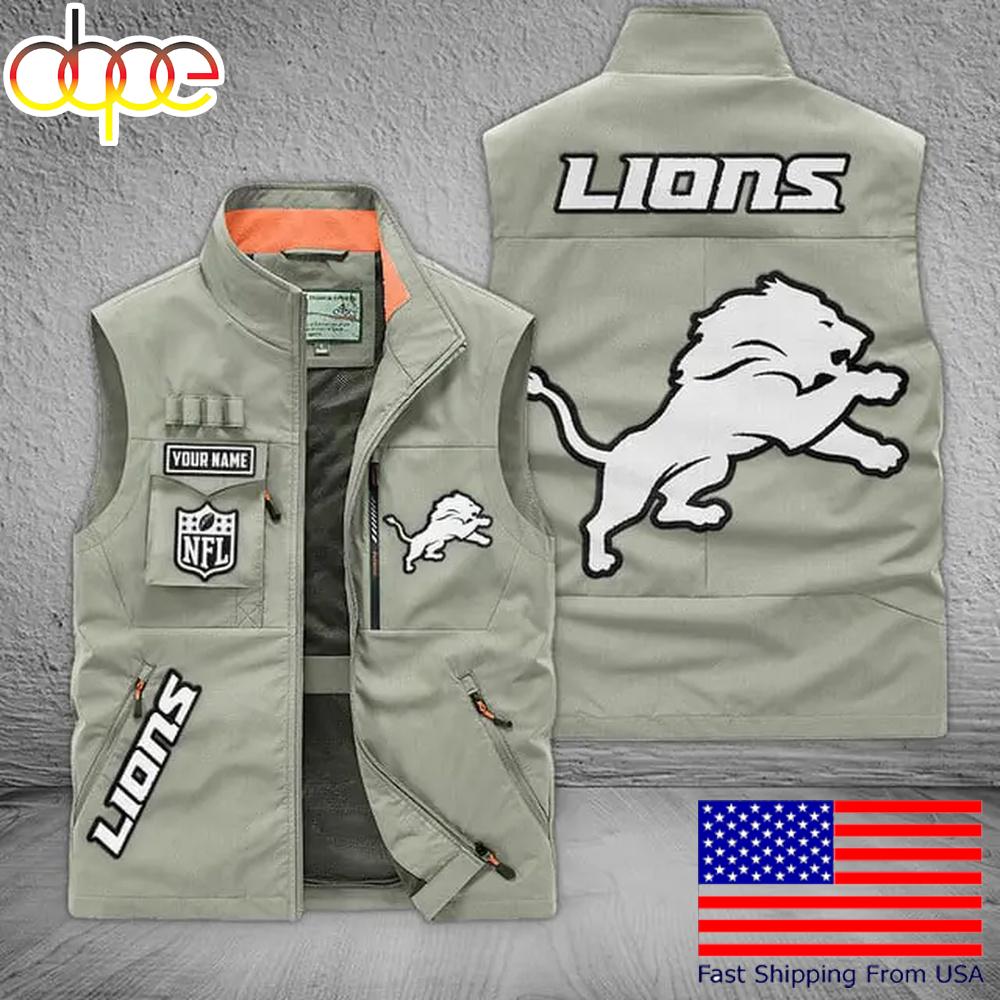 Sportswearmerch Detroit Lions NFL Personalized Pocket Vest For Fans For Fan