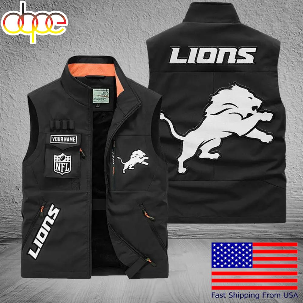Sportswearmerch Detroit Lions NFL Personalized Pocket Vest For Fans For Fan