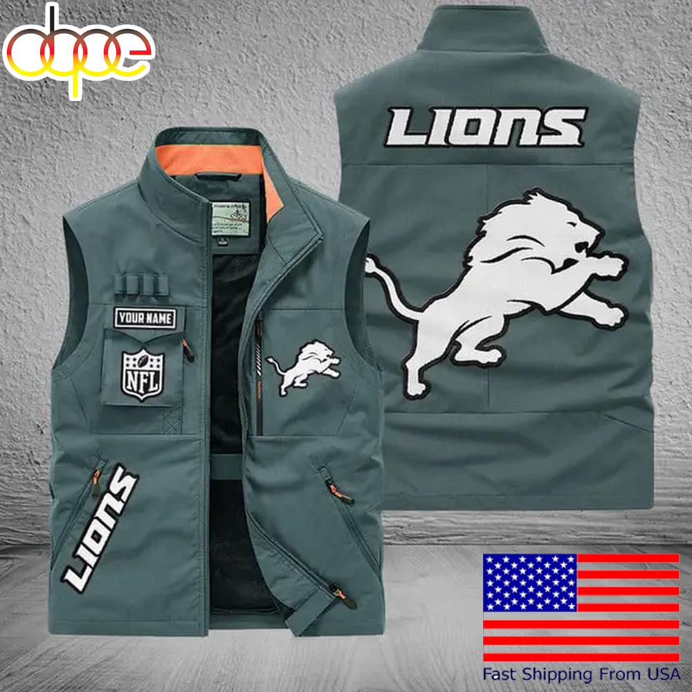Sportswearmerch Detroit Lions NFL Personalized Pocket Vest For Fans For Fan
