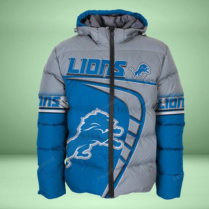 Sportswearmerch Detroit Lions NFL Personalized Puffer Jacket For Fan