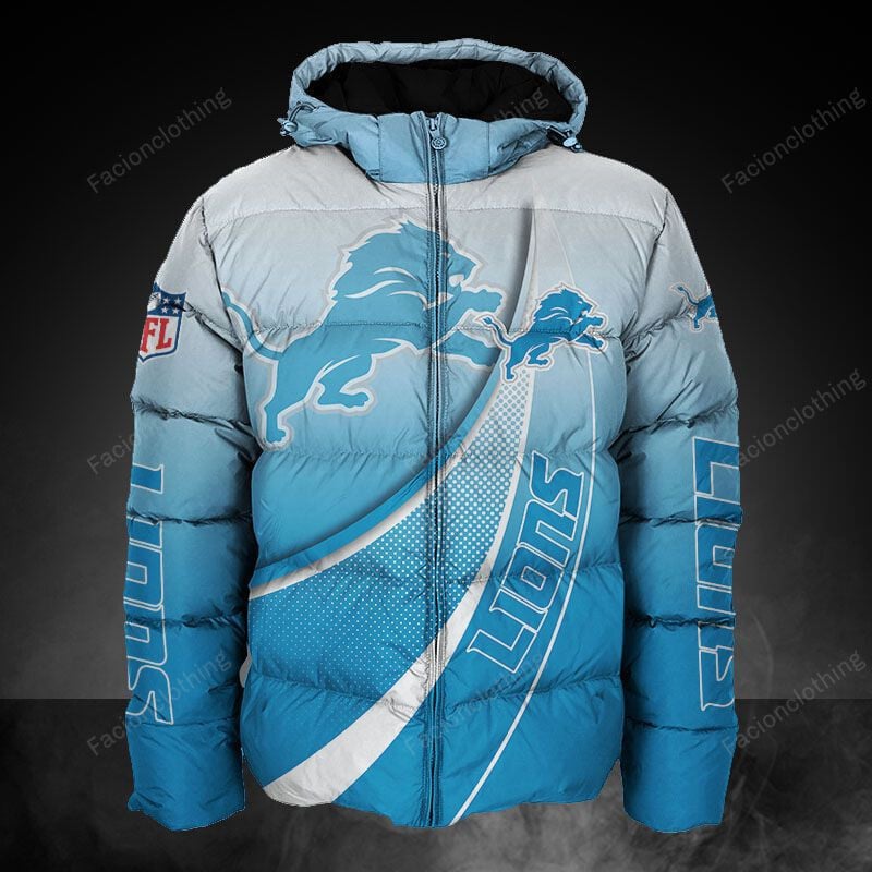 Sportswearmerch Detroit Lions NFL Personalized Puffer Jacket For Fan