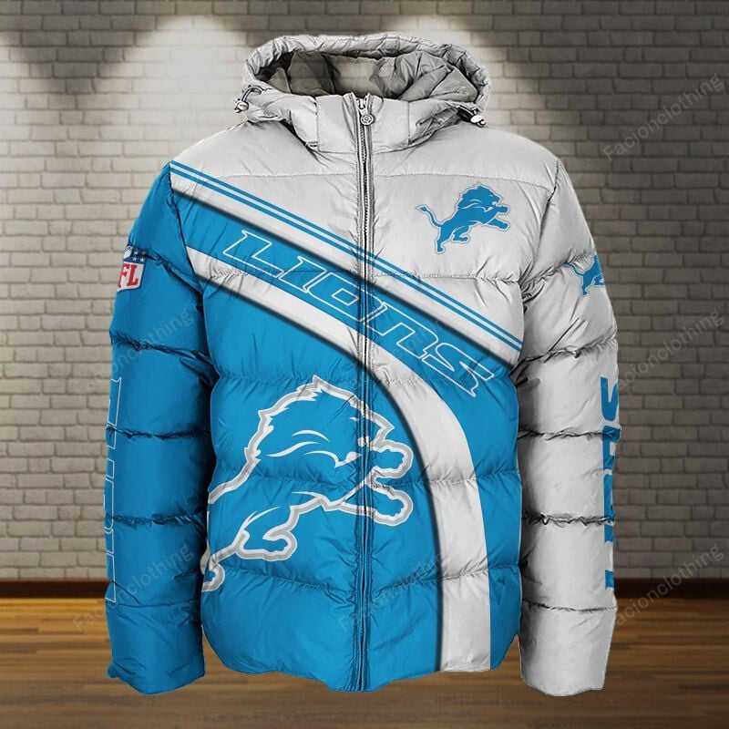 Sportswearmerch Detroit Lions NFL Personalized Puffer Jacket For Fan