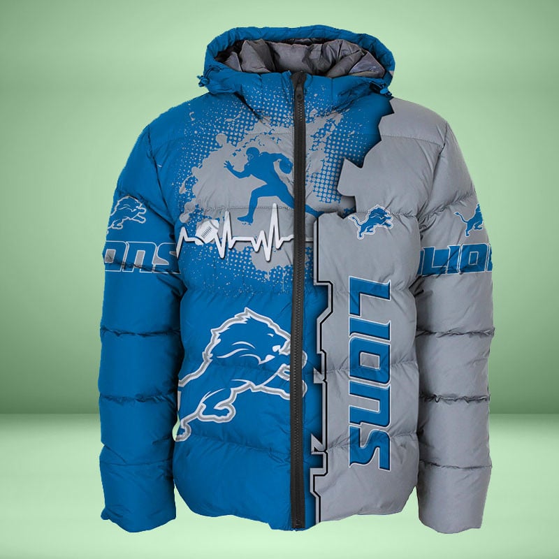 Sportswearmerch Detroit Lions NFL Personalized Puffer Jacket For Fan