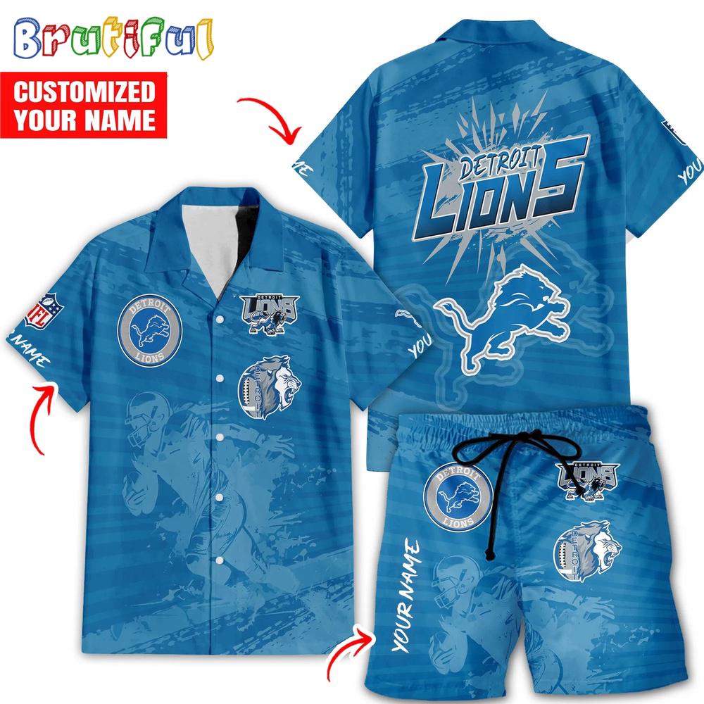 Sportswearmerch Detroit Lions NFL Personalized Set Short Set For Fan
