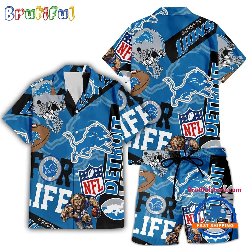 Sportswearmerch Detroit Lions NFL Personalized Set Short Set For Fan