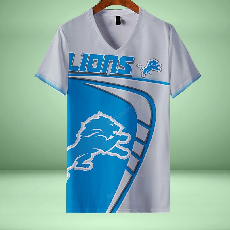 Sportswearmerch Detroit Lions NFL Personalized V-neck Women T-shirt For Fan