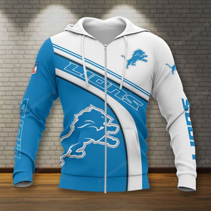 Sportswearmerch Detroit Lions NFL Personalized Zip Hoodie For Fan