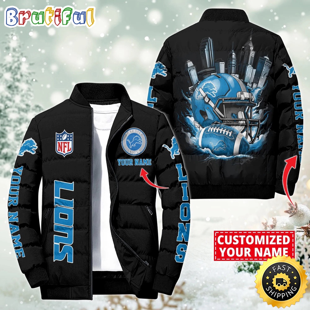 Sportswearmerch Detroit Lions NFL Puffer Jacket For Fan