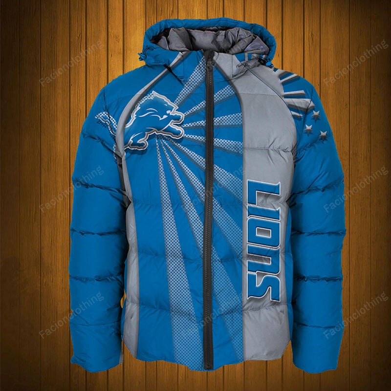 Sportswearmerch Detroit Lions NFL Puffer Jacket Personalized For Fan