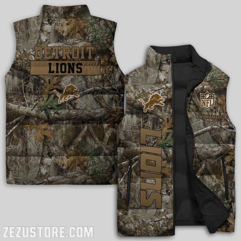 Sportswearmerch Detroit Lions NFL Sleeveless Puffer Jacket For Fans