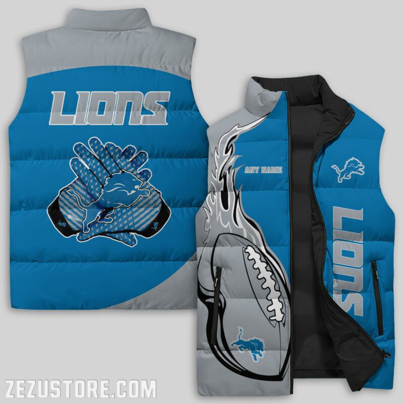 Sportswearmerch Detroit Lions NFL Sleeveless Puffer Jacket For Fans