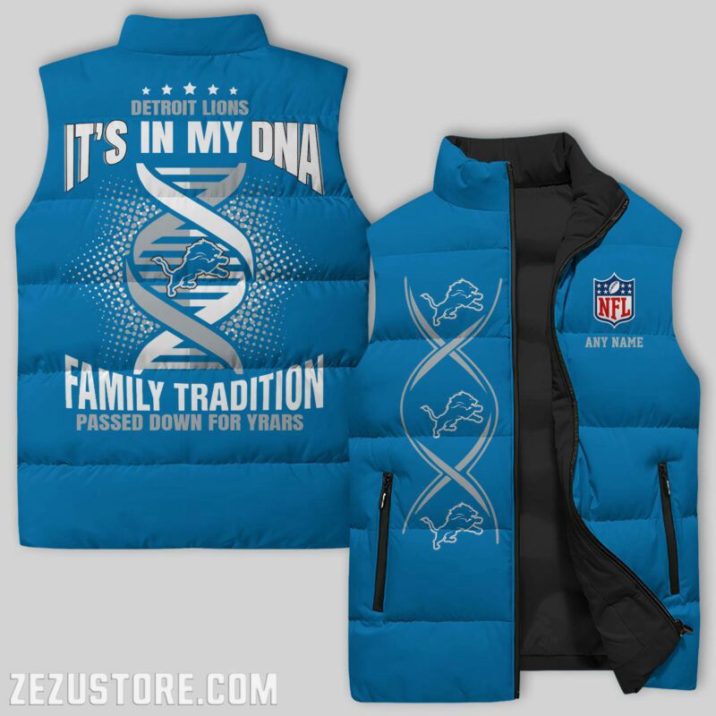 Sportswearmerch Detroit Lions NFL Sleeveless Puffer Jacket For Fans