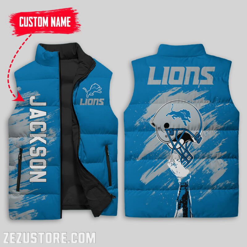 Sportswearmerch Detroit Lions NFL Sleeveless Puffer Jacket For Fans
