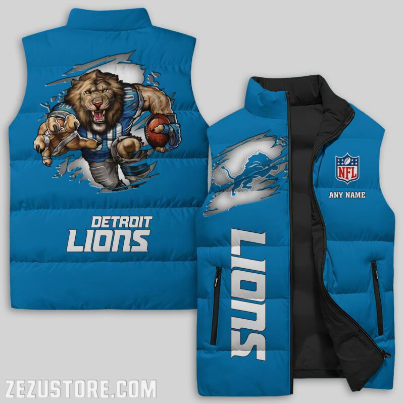Sportswearmerch Detroit Lions NFL Sleeveless Puffer Jacket For Fans