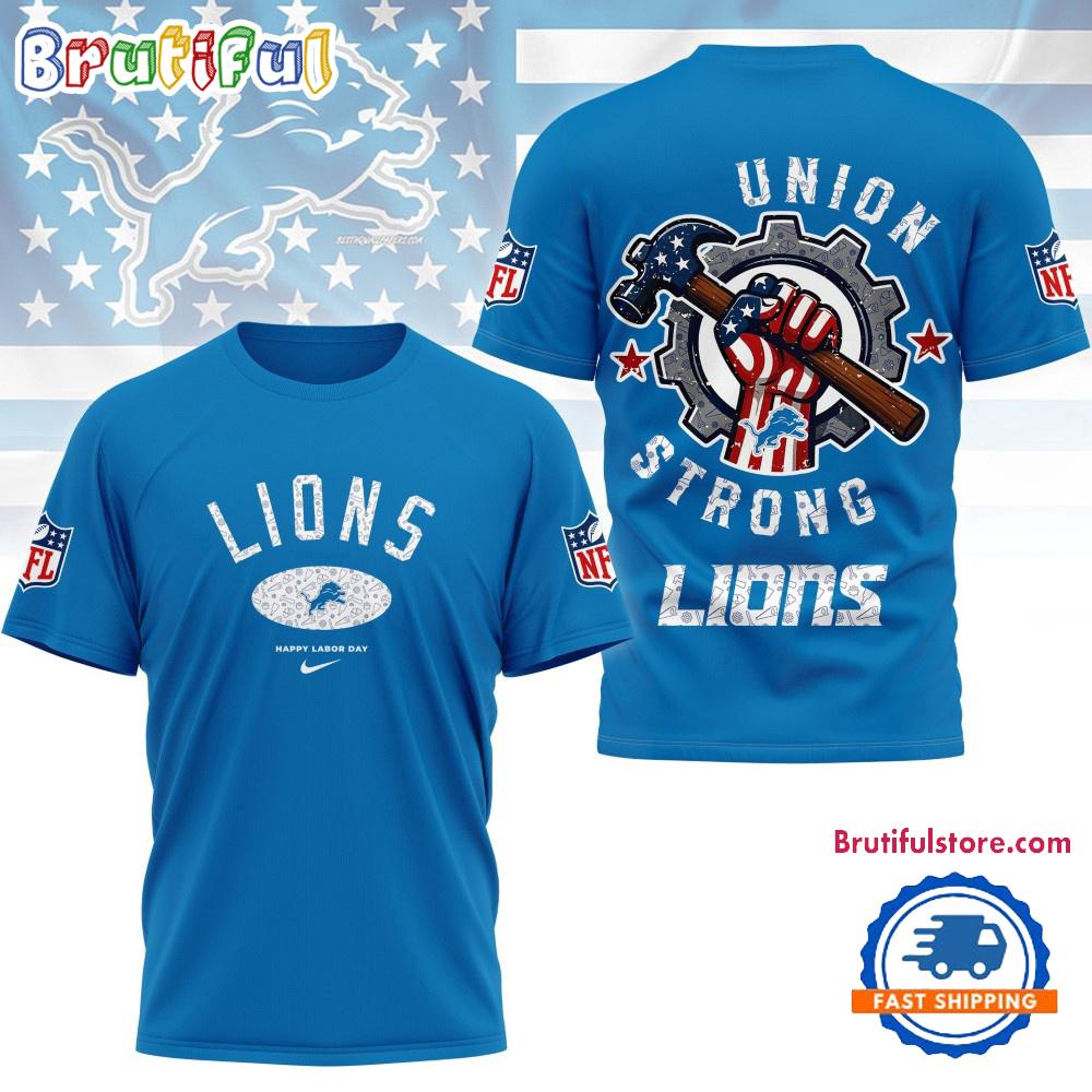 Sportswearmerch Detroit Lions NFL Union Strong Labor Day T-Shirt For Fan