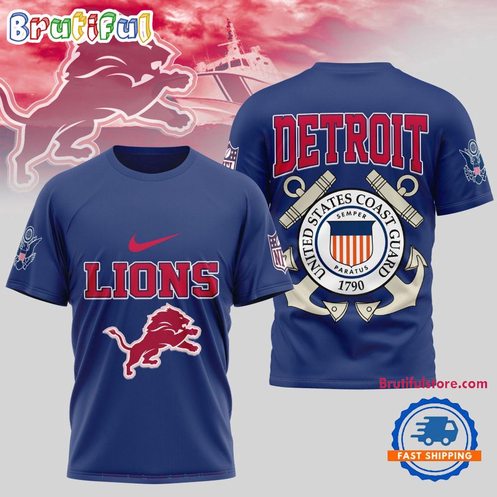 Sportswearmerch Detroit Lions NFL United States Coast Guard T-Shirt For Fan