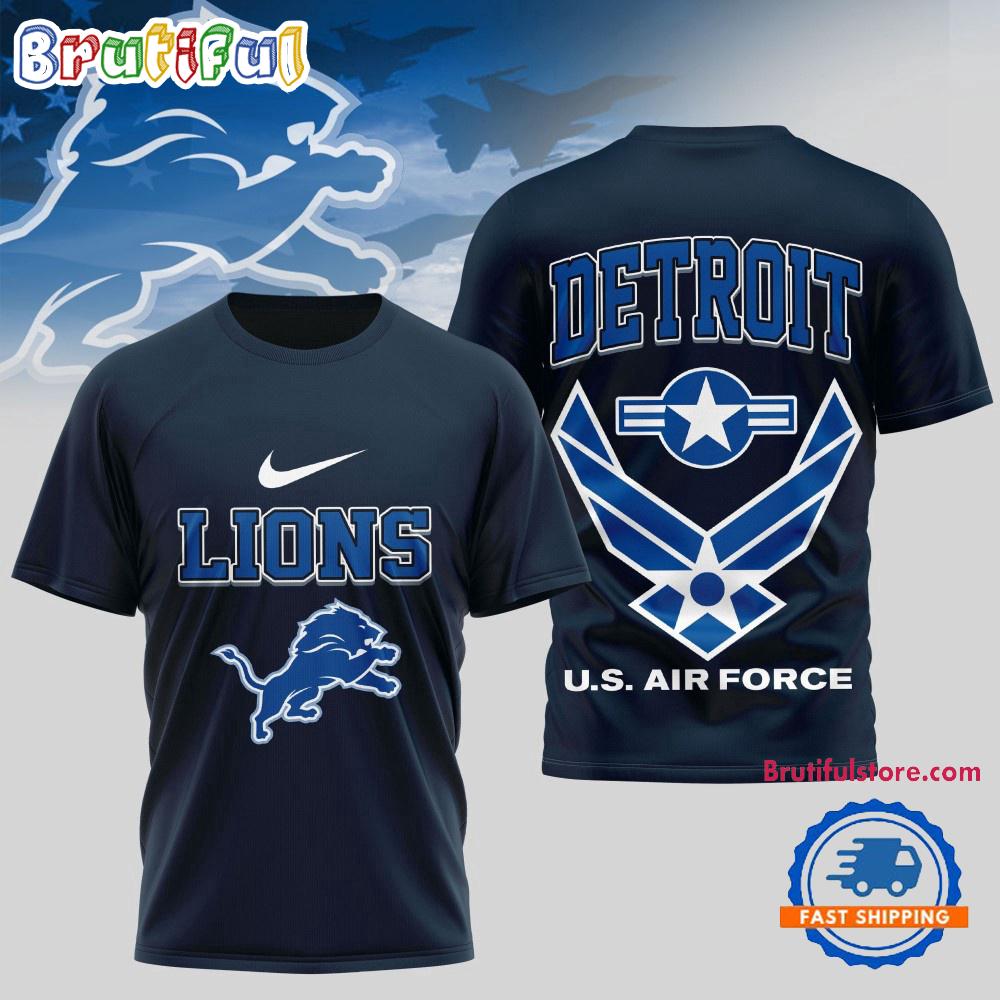 Sportswearmerch Detroit Lions NFL Us Air Force Military T-Shirt For Fan