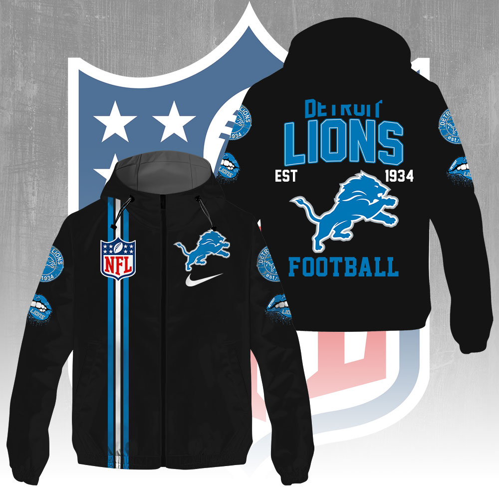 Sportswearmerch Detroit Lions NFL Windbreaker Jacket For Fan