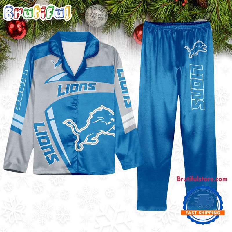 Sportswearmerch Detroit Lions NFL Winter Season Personalized Pajamas Set For Fan