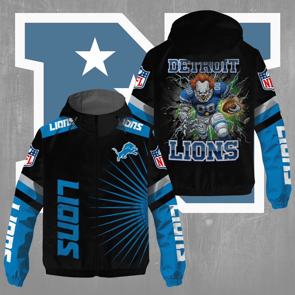 Sportswearmerch Detroit Lions NFL x Pennywise Windbreaker Jacket For Fan