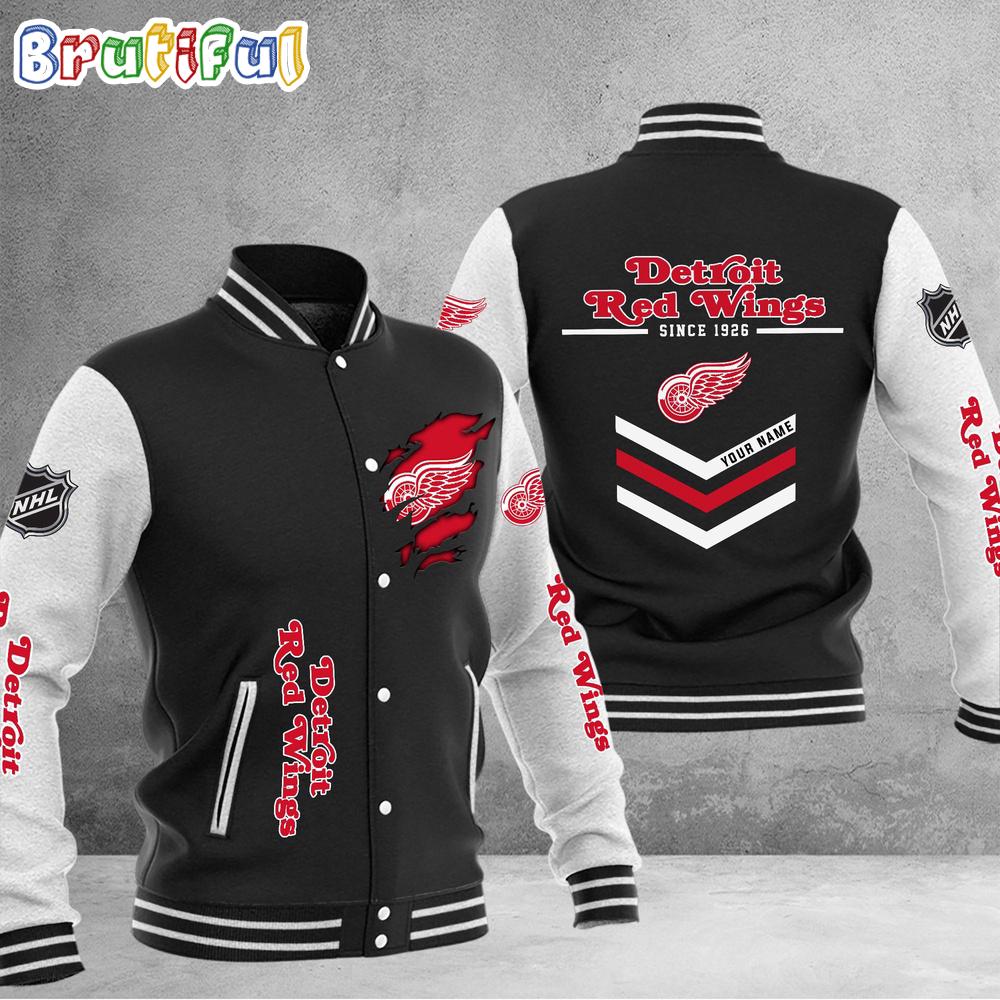 Sportswearmerch Detroit Red Wings NHL Personalized Baseball Jacket For Fan