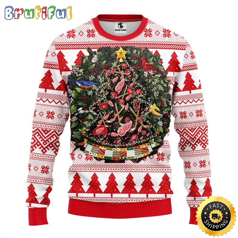 Sportswearmerch Detroit Red Wings NHL Personalized Christmas Sweater For Fan