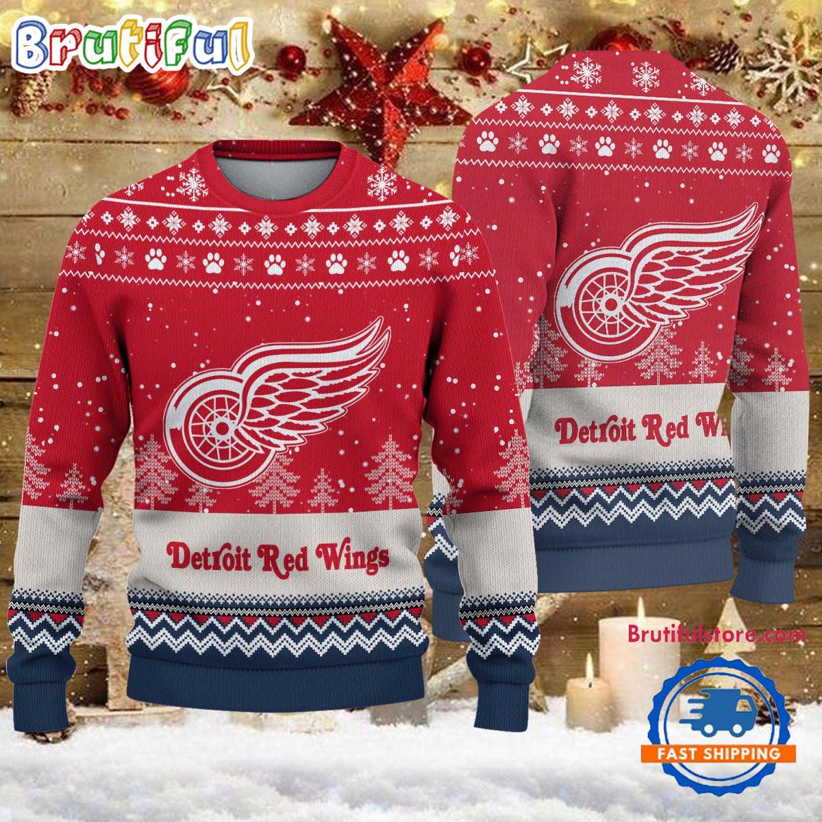Sportswearmerch Detroit Red Wings NHL Personalized Christmas Sweater For Fan