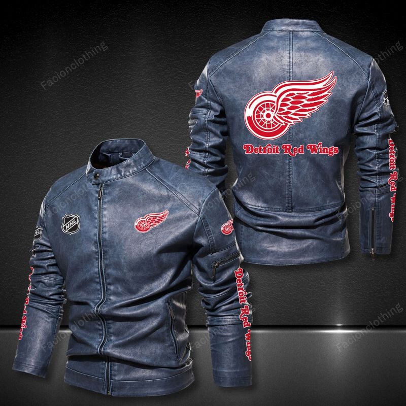 Sportswearmerch Detroit Red Wings NHL Personalized Leather Bomber For Fan