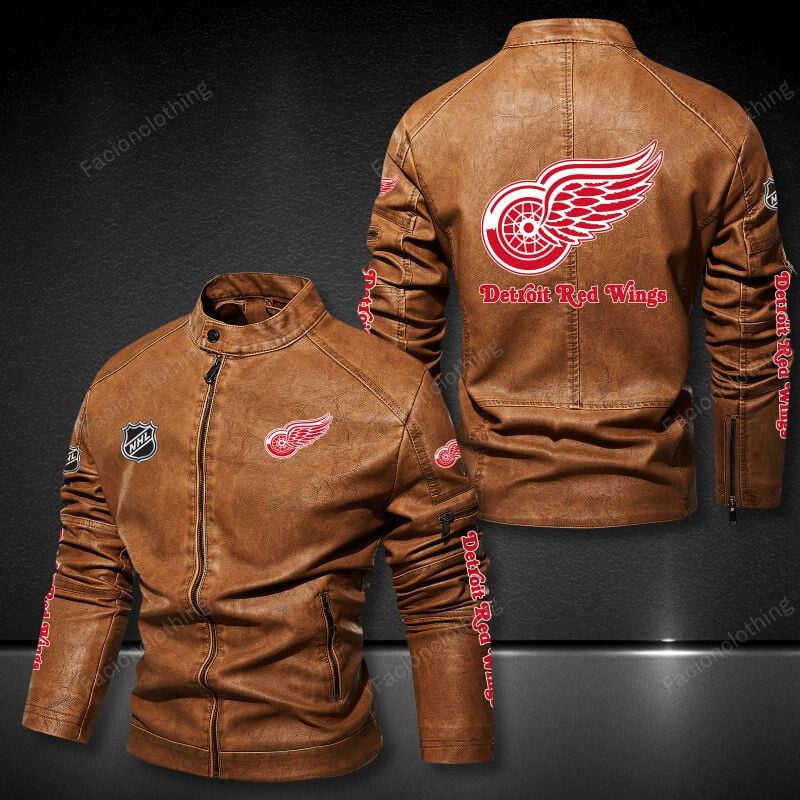 Sportswearmerch Detroit Red Wings NHL Personalized Leather Bomber For Fan