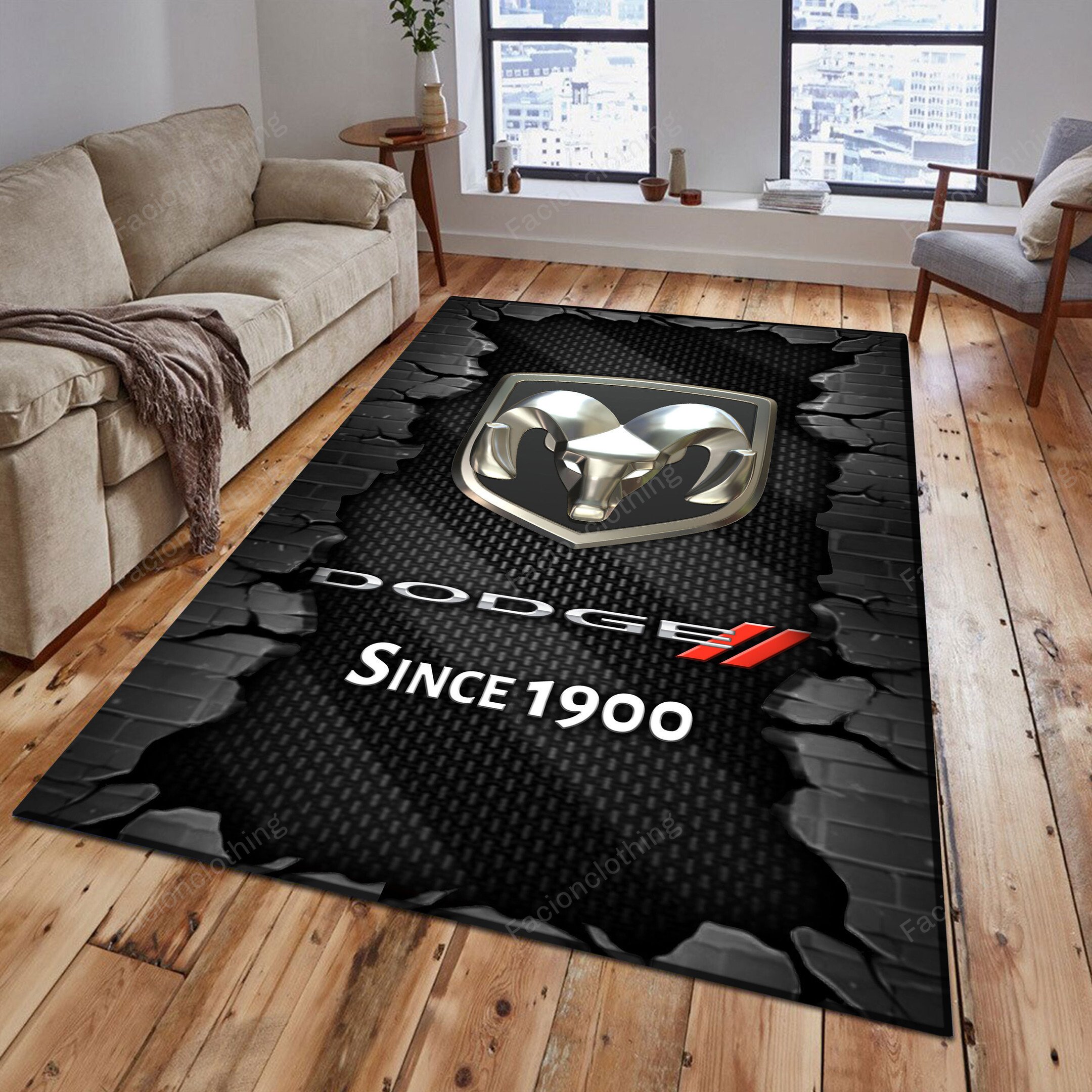 Sportswearmerch Dodge Car Personalized Rug For Fan